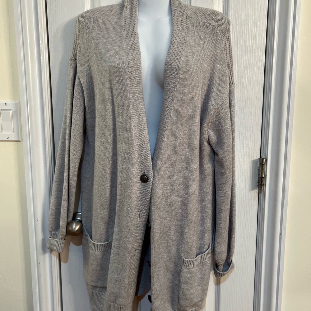 Karen Kane Gray Women's Open Front Sweater